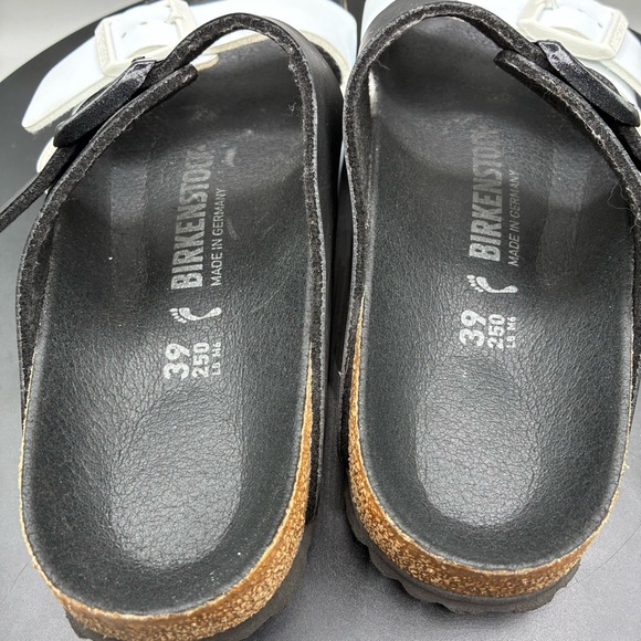Birkenstock Arizona Split Birko-Flor Sandals Women’s 8 Black White Cork Footbed - Picture 7 of 8
